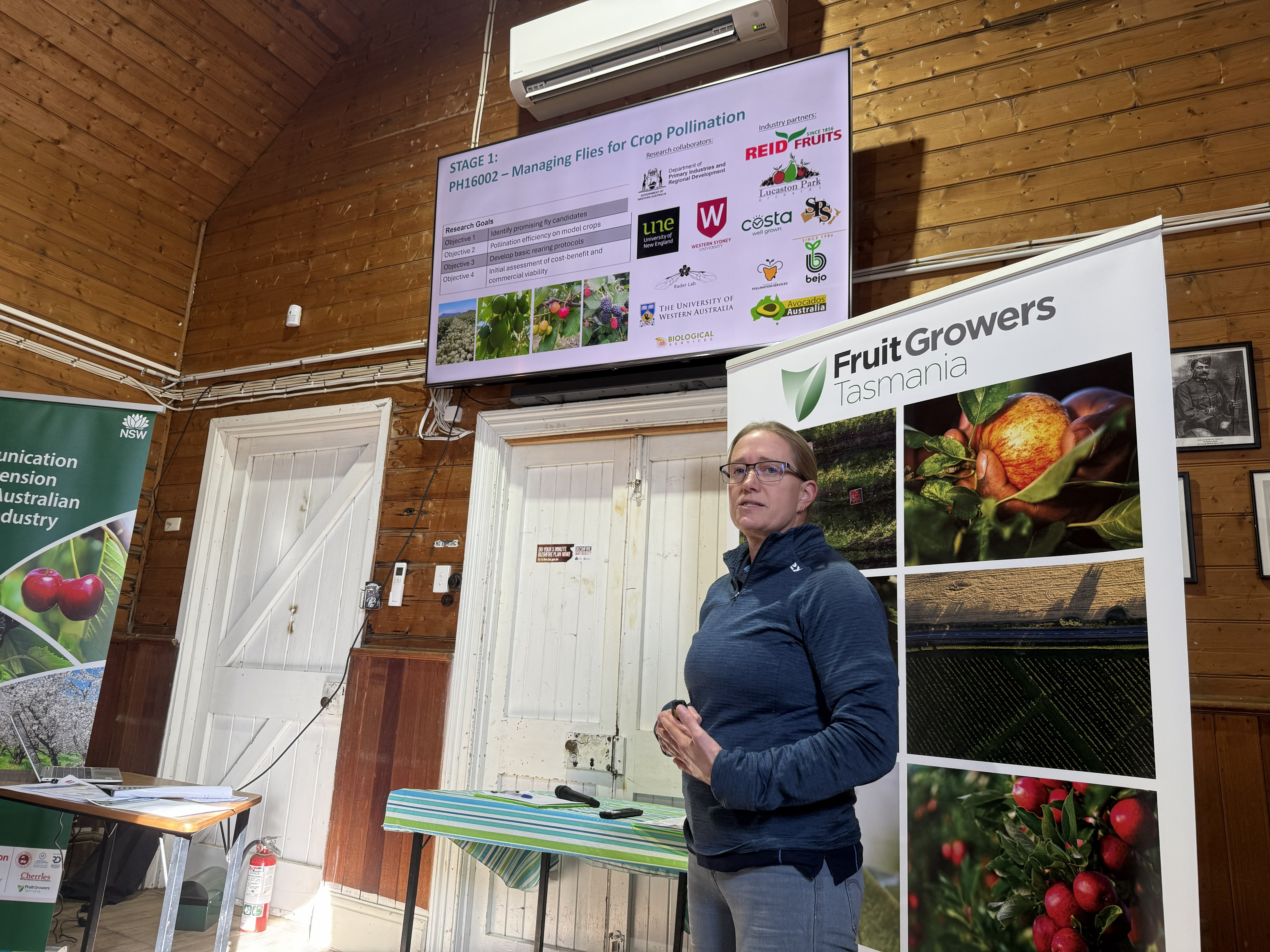 Raylea Rowbottom presenting at the Fruit Growers Tasmania Cherry Workshop